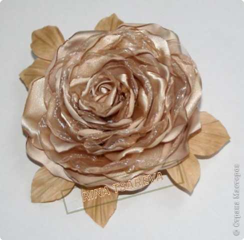 Цветы из ткани - роза,украшения для