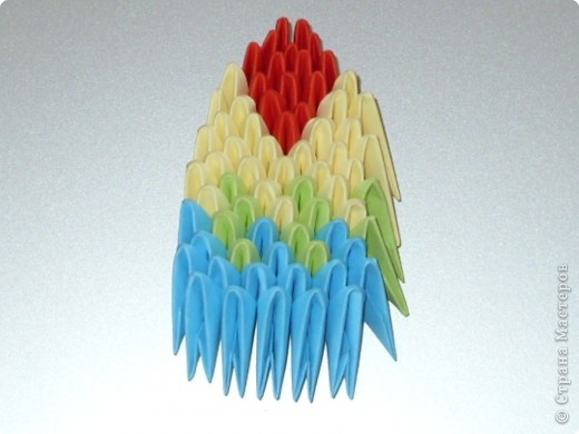 Мастер-класс,  Оригами модульное, : МК на изготовление попугайчика Бумага . Фото 66