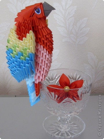 Мастер-класс,  Оригами модульное, : МК на изготовление попугайчика Бумага . Фото 77