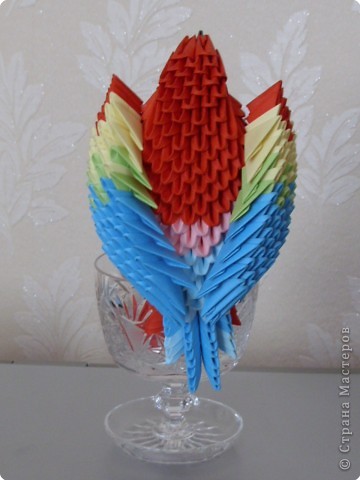Мастер-класс,  Оригами модульное, : МК на изготовление попугайчика Бумага . Фото 78