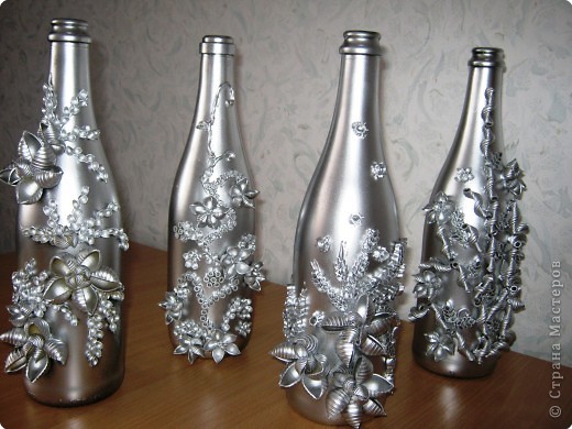 Декор предметов,  : І-вариант декорирования бутылок . Фото 1