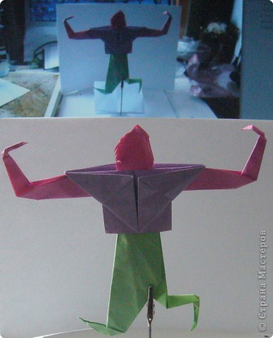  Игрушка Оригами: человечек Бумага. Фото 1