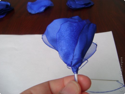  Мастер-класс Шитьё: МК изготовления розы за 1 час Ткань. Фото 9