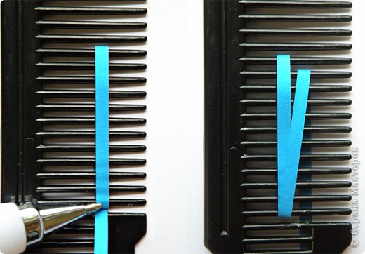 Мастер-класс,  Квиллинг, : Квиллинг на расческе Бумага . Фото 5