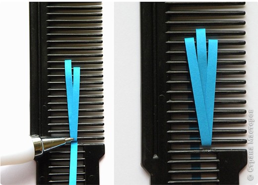 Мастер-класс,  Квиллинг, : Квиллинг на расческе Бумага . Фото 6