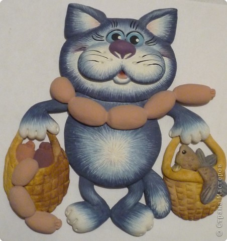  Мастер-класс Лепка: Кот с авоськами Тесто соленое. Фото 18
