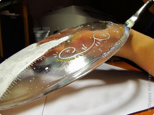 Мастер-класс Декупаж, Роспись: Пробный мастер-класс "Тарелка с Сантой" :)) Стекло Новый год. Фото 12