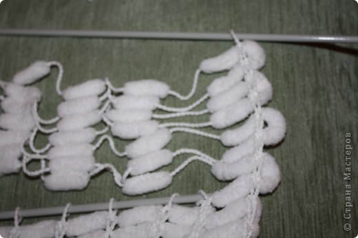  Мастер-класс Вязание: Способ скоростного вязания из пряжи с
помпончиками :) Пряжа. Фото 8