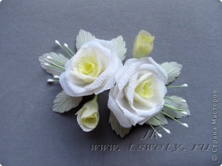 Мастер-класс цветы из ткани. Белая роза без специальных инструментов. Гофрированная.. Фото 1