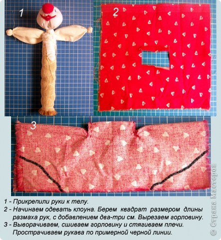 Игрушка, Куклы, Мастер-класс Шитьё: Клоун Вата, Мешковина, Нитки, Ткань Отдых. Фото 6 Игрушка, Куклы, Мастер-класс Шитьё: Клоун Вата, Мешковина, Нитки, Ткань Отдых. Фото 6