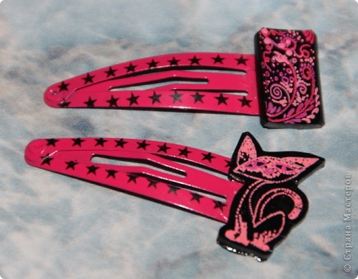 Мастер-класс: polyshrink - новый материал для поделок. ЗАКОЛКИ. Фото 12