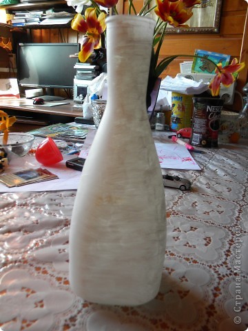 Мастер-класс Декупаж, Роспись: Бутылочка Бутылки стеклянные, Краска, Салфетки. Фото 2