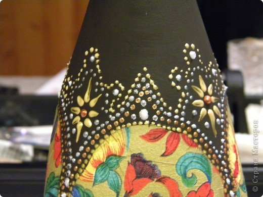 Мастер-класс Декупаж, Роспись: Бутылочка Бутылки стеклянные, Краска, Салфетки. Фото 18