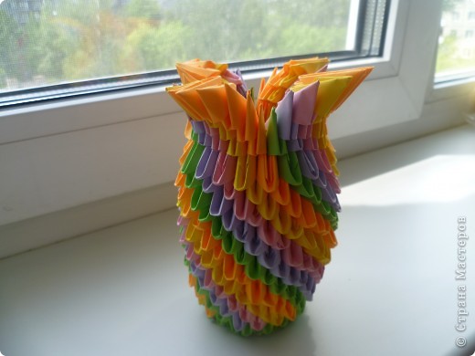 Мастер-класс Оригами модульное: ваза на день рождения Бумага День рождения. Фото 1