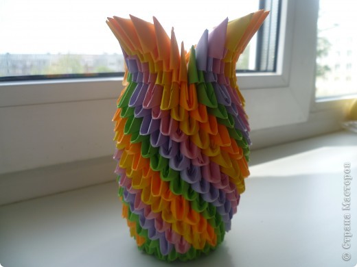 Мастер-класс Оригами модульное: ваза на день рождения Бумага День рождения. Фото 2