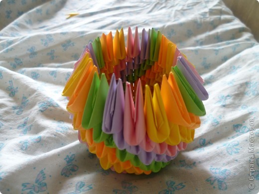 Мастер-класс Оригами модульное: ваза на день рождения Бумага День рождения. Фото 10