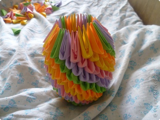 Мастер-класс Оригами модульное: ваза на день рождения Бумага День рождения. Фото 12
