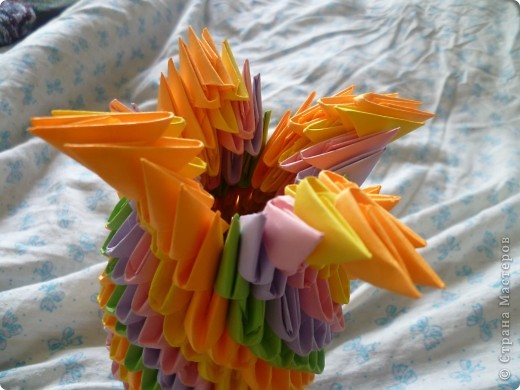 Мастер-класс Оригами модульное: ваза на день рождения Бумага День рождения. Фото 16