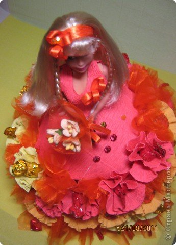  Мастер-класс, Свит-дизайн: Куклы из конфет. МК. Бумага гофрированная День рождения. Фото 25