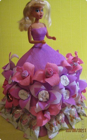  Мастер-класс, Свит-дизайн: Куклы из конфет. МК. Бумага гофрированная День рождения. Фото 30