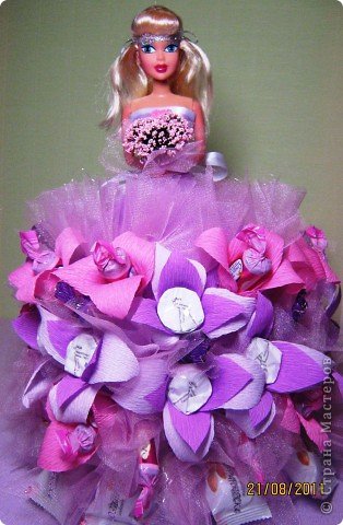  Мастер-класс, Свит-дизайн: Куклы из конфет. МК. Бумага гофрированная День рождения. Фото 2