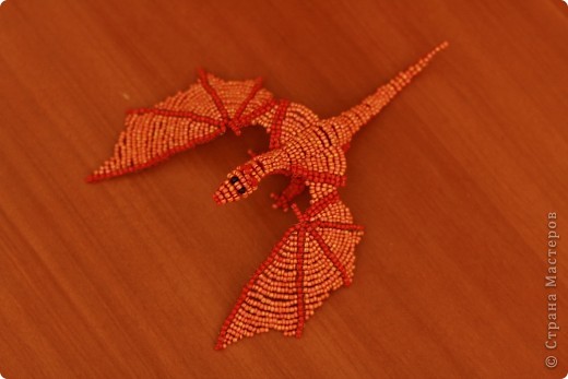  Поделка, изделие Бисероплетение: Дракон из бисера Бисер, Проволока. Фото 1