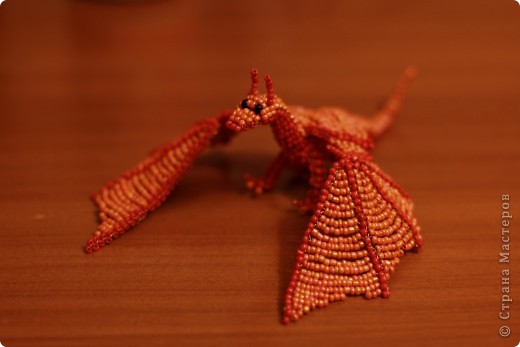  Поделка, изделие Бисероплетение: Дракон из бисера Бисер, Проволока. Фото 2