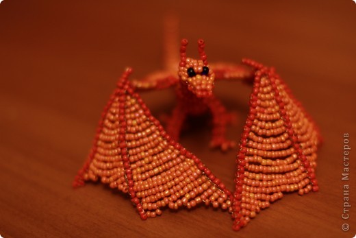  Поделка, изделие Бисероплетение: Дракон из бисера Бисер, Проволока. Фото 3