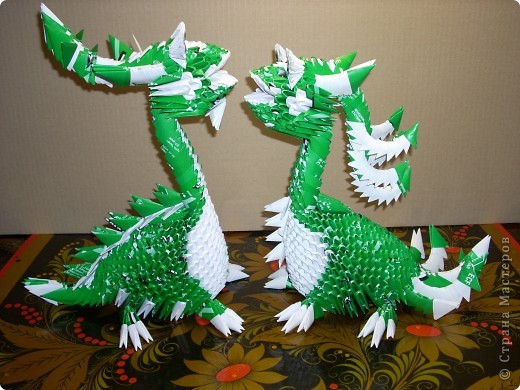  Мастер-класс Оригами модульное: Динозаврик Бумага Новый год. Фото 28