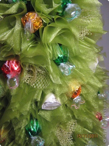  Мастер-класс, Свит-дизайн: МК елочки из конфет Новый год. Фото 25
