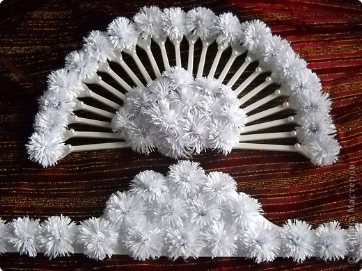 Новогодние аксессуары: снежный веер и корона.. Фото 5