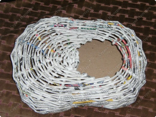 Плетение: Гитара-кашпо из газет. МК.. Фото 11