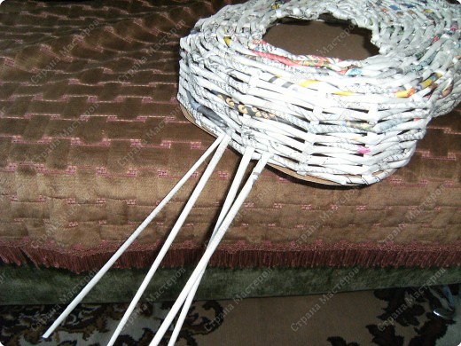 Плетение: Гитара-кашпо из газет. МК.. Фото 14