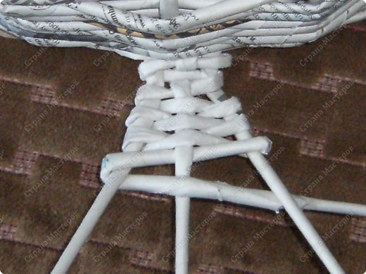 Плетение: Гитара-кашпо из газет. МК.. Фото 15