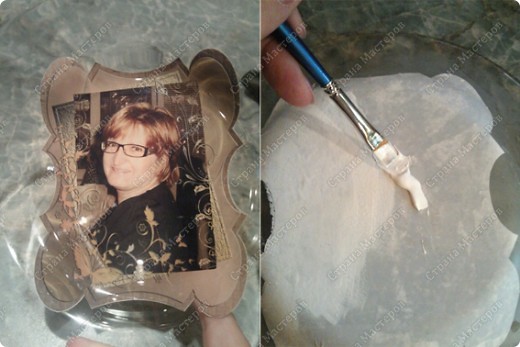 Мастер-класс Декупаж, Роспись: Тарелка в подарок Клей, Краска, Стекло 8 марта, День матери, День рождения, Новый год, Свадьба. Фото 3