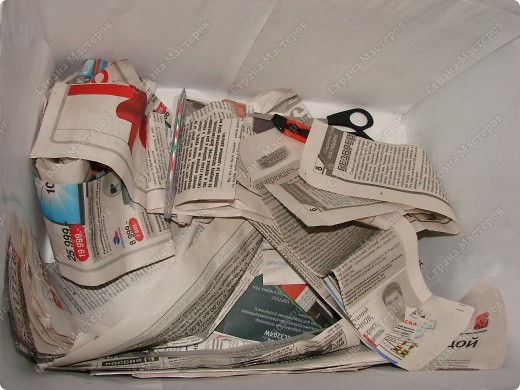 Мастер-класс,  : Сундучок для швейных принадлежностей Бумага газетная . Фото 4