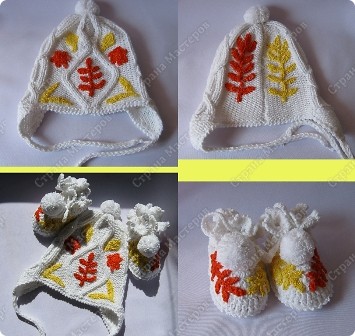 2012 Örgüden çocuklar için çok şık şapka ve patik modeli