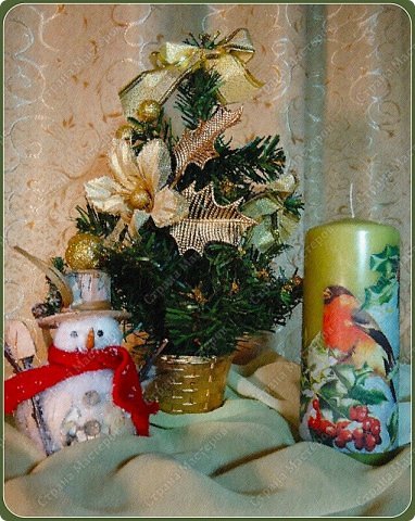  Декор предметов Декупаж: Скоро Новый год... Салфетки, Свечи Новый год. Фото 1