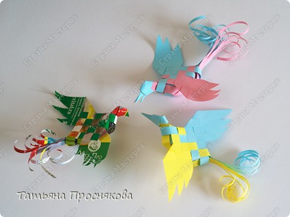 Мастер-класс, Поделка, изделие Плетение: Плетёные птички Бумага. Фото 1
