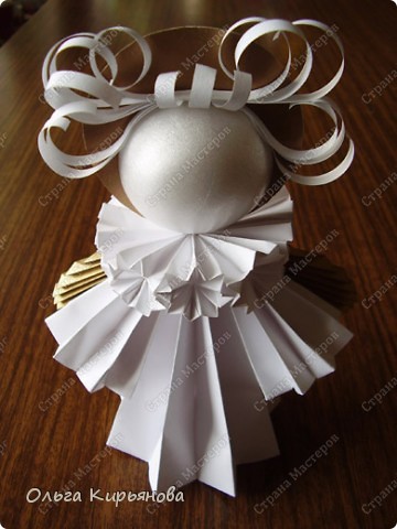 Мастер-класс, Оригами модульное, : Ангел из модуля кусудамы "Супершар" Бумага Рождество, . Фото 31