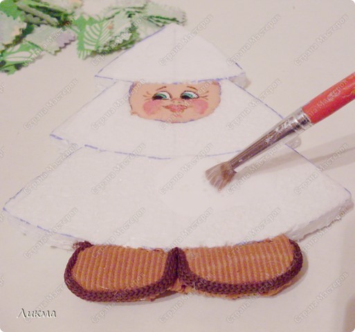  Мастер-класс Торцевание: В лесу родилась елочка Ткань Новый год. Фото 21