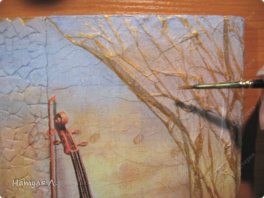 Декор предметов, Мастер-класс Декупаж: Панно "Скрипка" ( + мини МК) Бумага, Гуашь, Салфетки, Скорлупа яичная, Фанера День рождения. Фото 16