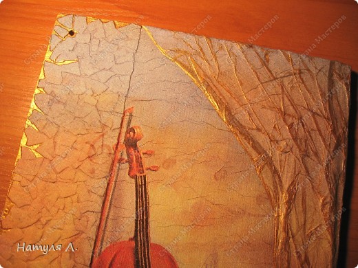 Декор предметов, Мастер-класс Декупаж: Панно "Скрипка" ( + мини МК) Бумага, Гуашь, Салфетки, Скорлупа яичная, Фанера День рождения. Фото 17