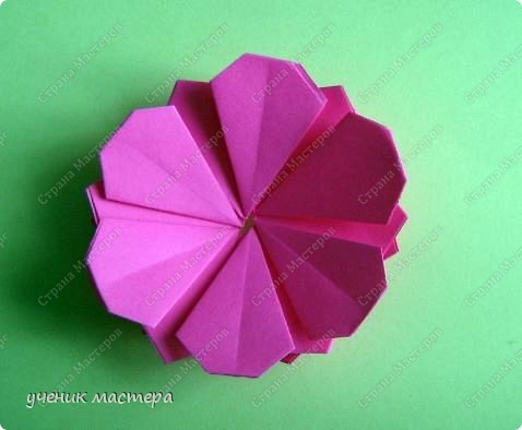  Мастер-класс, Открытка Мозаика, Оригами, Оригами модульное, Орнамент: Мозаика из модулей оригами. Цветочные мотивы. Бумага 8 марта, День рождения, Пасха. Фото 11