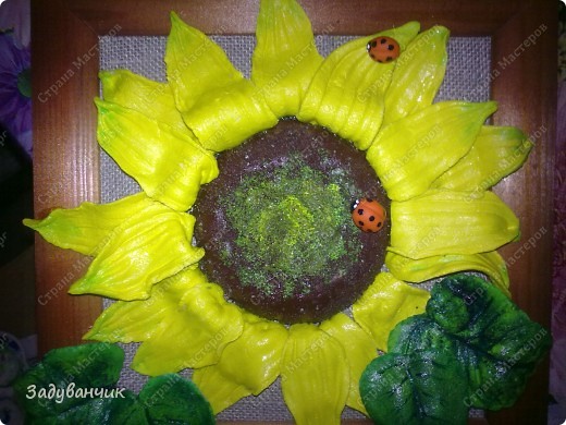  Мастер-класс, Поделка, изделие Лепка: Подсолнух из солёного теста + МК Тесто соленое. Фото 14