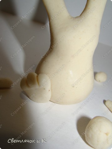  Игрушка, Мастер-класс, Поделка, изделие Лепка: Лепим зайца из теста  Тесто соленое. Фото 8