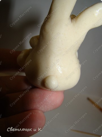  Игрушка, Мастер-класс, Поделка, изделие Лепка: Лепим зайца из теста  Тесто соленое. Фото 15