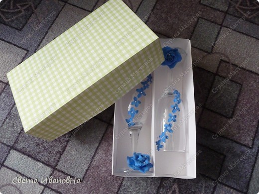 Мастер-класс: Коробка для бокалов МК Картон День рождения, Свадьба. Фото 1