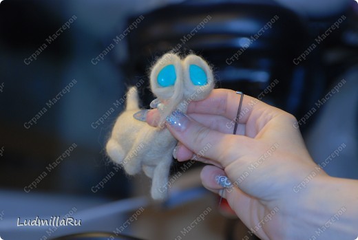  Игрушка Валяние (фильцевание): MK "Милые котики" мои Голубоглазка и Рыжик Шерсть Дебют. Фото 10