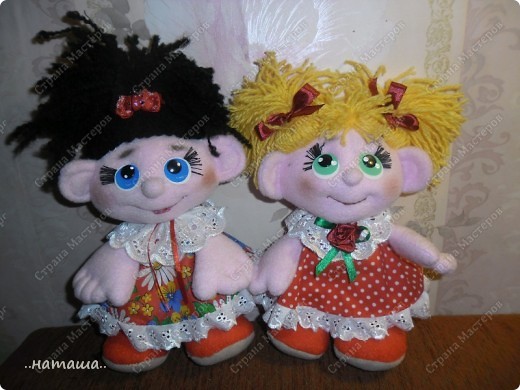  Игрушка, Куклы Шитьё: Куклята Пряжа, Пуговицы, Ткань. Фото 1
